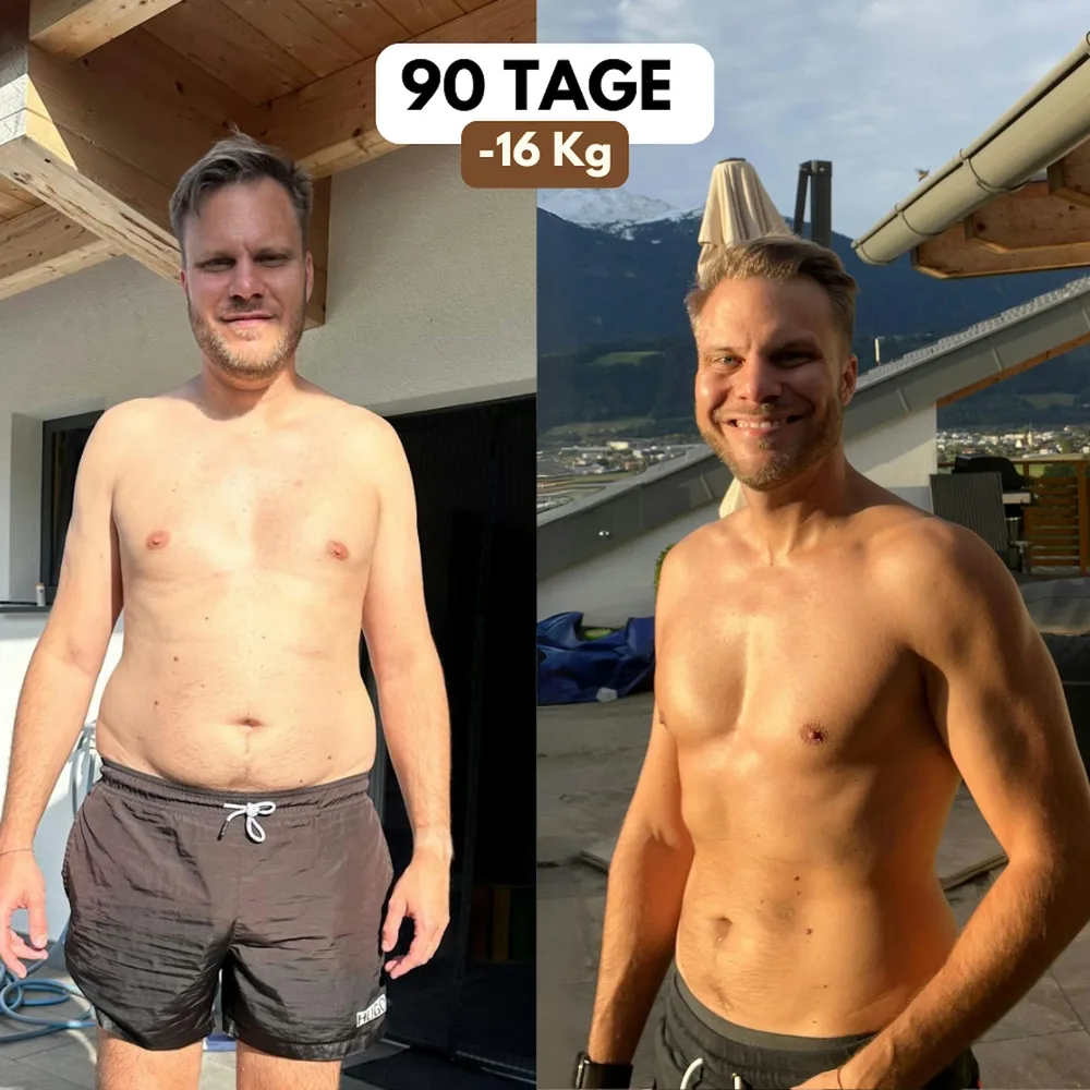 Chris vorher und nachher: 90 Tage, -16 Kg